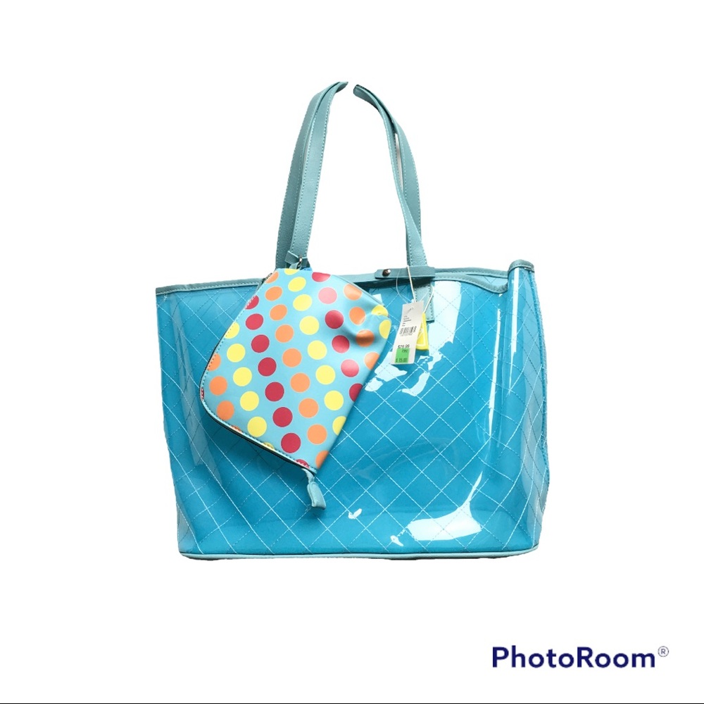 Lula Clear summer beach tote bag with Pouch